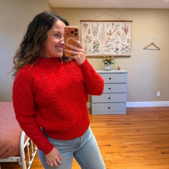Demylee Sweaters - Demylee Red Cable Knit Wool Mohair Sweater XS oversized